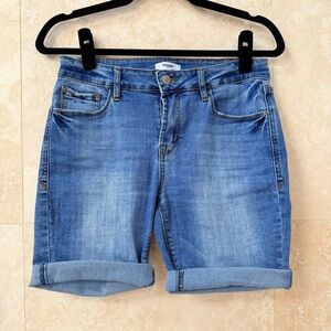 Kensie Cuffed Denim Shorts Size 4 Mid Rise Stretch Jean Shorts